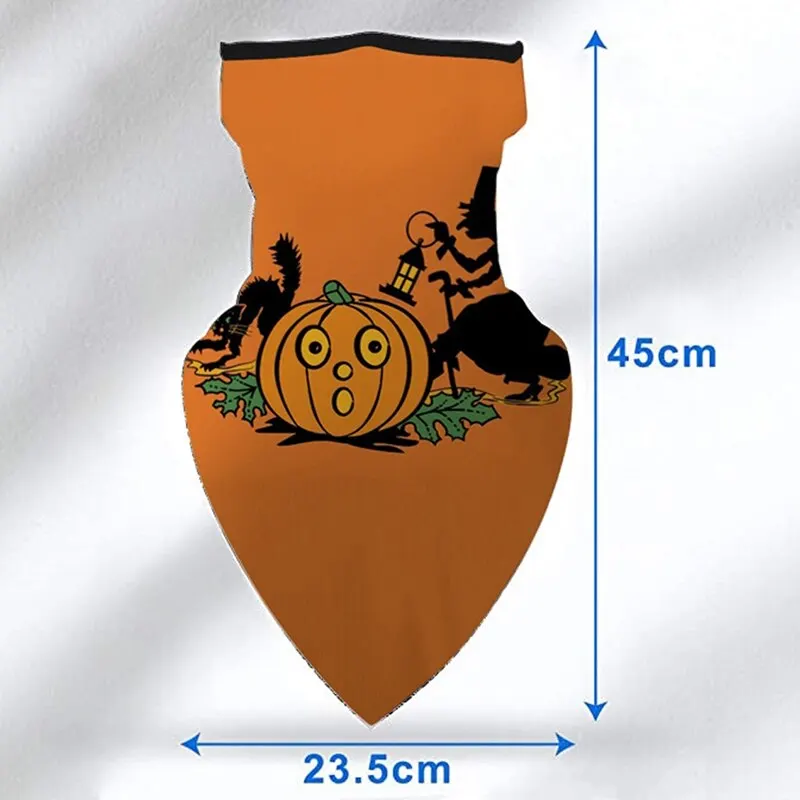 

Halloween Pumpkin Face Neck Gaiter Balaclava Turban Scarf Mouth Cover Neck Ear Hanging Cycling Windproof Anti Hairband Scarf