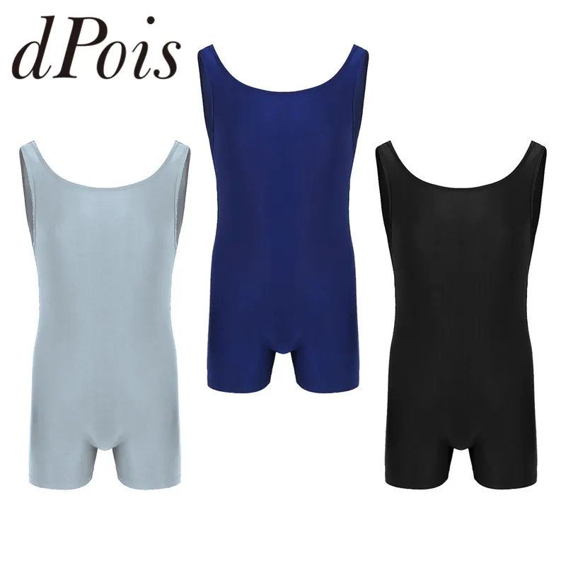 Мужской женский трико без рукавов эластичное Спортивное танцевальный купальник