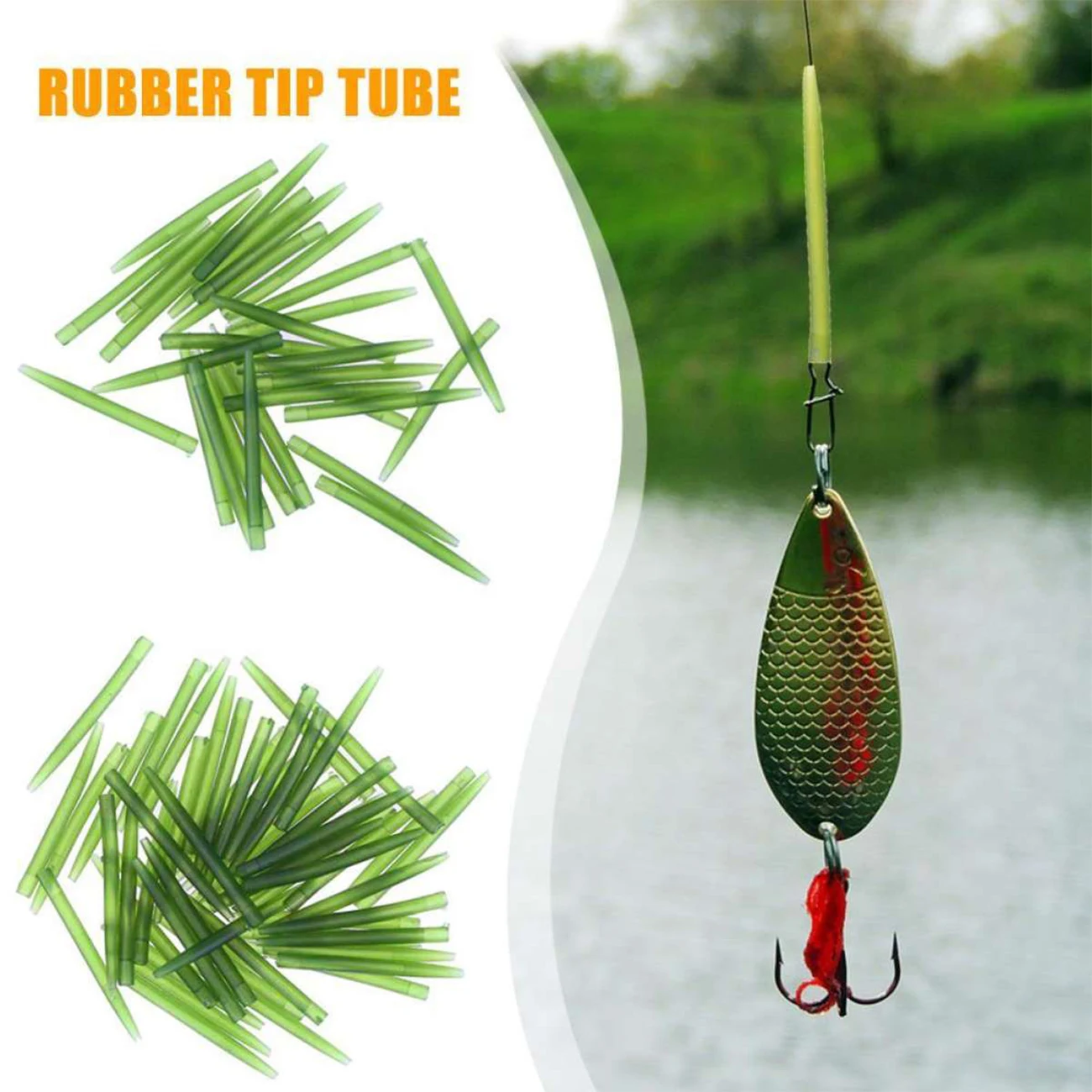 

53mm TPR Terminal Anti Tangle Sleeves Connect with Fishing Hooks Carp Fishing Tackle Boxes Pesca Iscas Tools 50pcs 100pcs