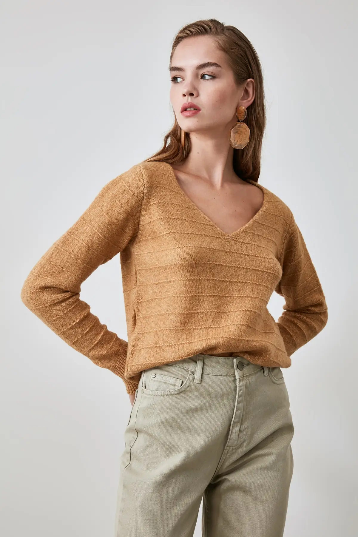 

Trendyol Mesh Detailed Knitwear Sweater TWOAW21KZ1335