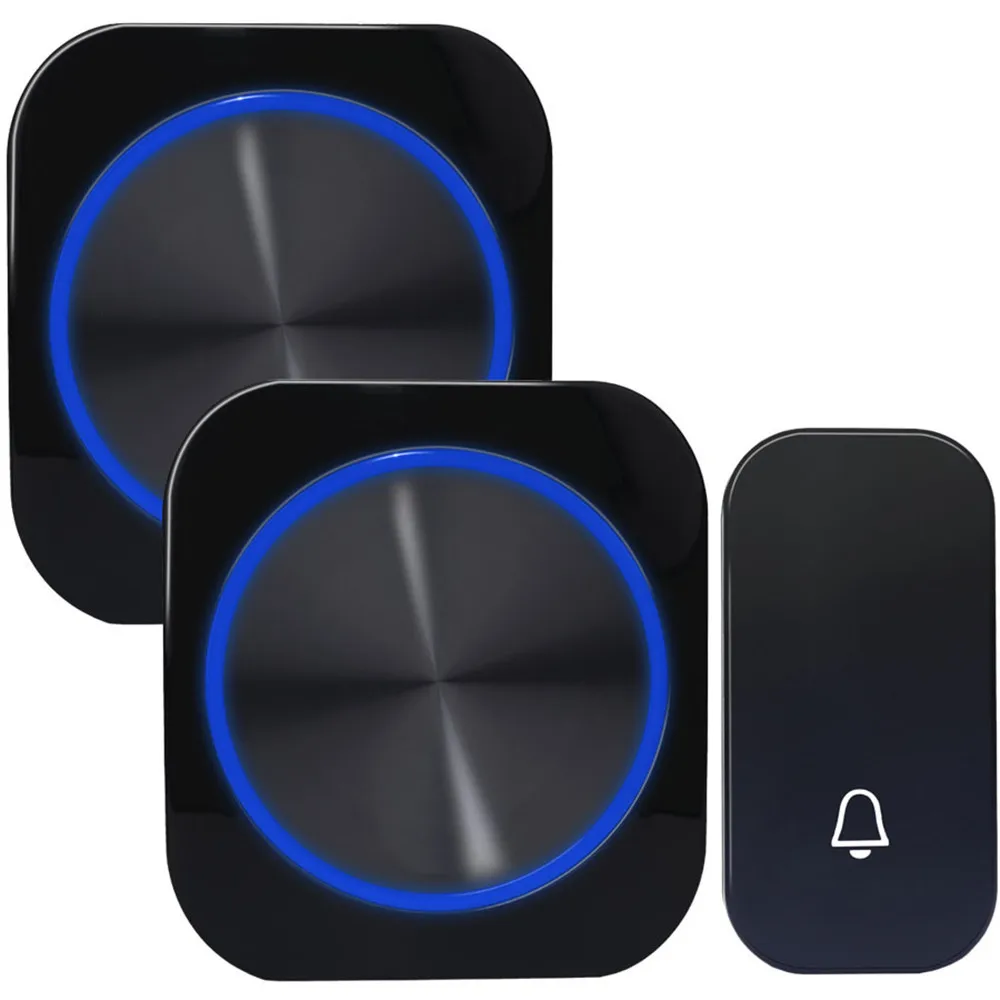 1 button 2 Receiver SMATRUL автономный беспроводной дверной звонок Chime Call Ночной свет без батарея разъем ЕС водостойкий 1 Кнопка 1 приемник - Цвет: 1 button 2 Receiver