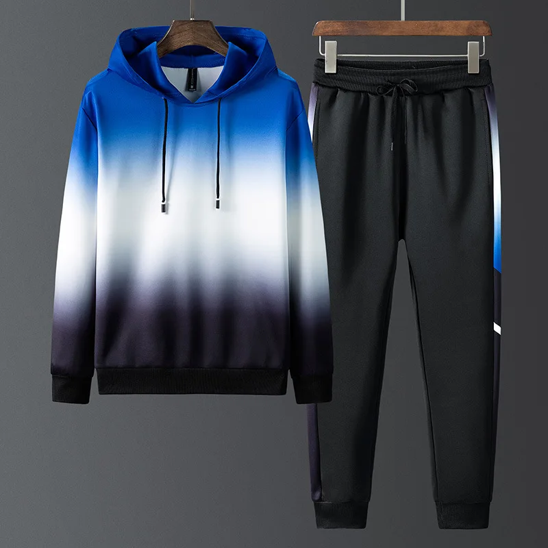 

Мужской спортивный костюм из двух предметов, повседневный свитшот с капюшоном, весна 2021