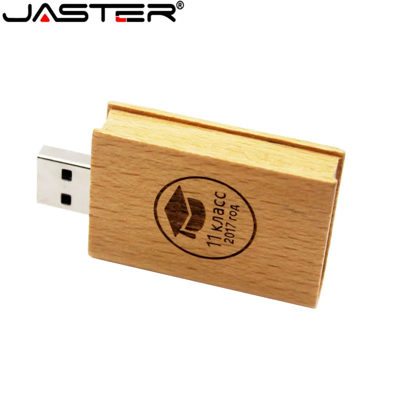 JASTER Пользовательский логотип кленовый Дерево Книга Стиль USB флэш-накопитель 4 ГБ