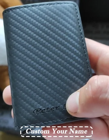

Carbon Fiber ID Card Holder Wallet Case Men Brand Magic Aluminum Anti RFID Blocking Slim Mini Small Wallets Money Bag Purses