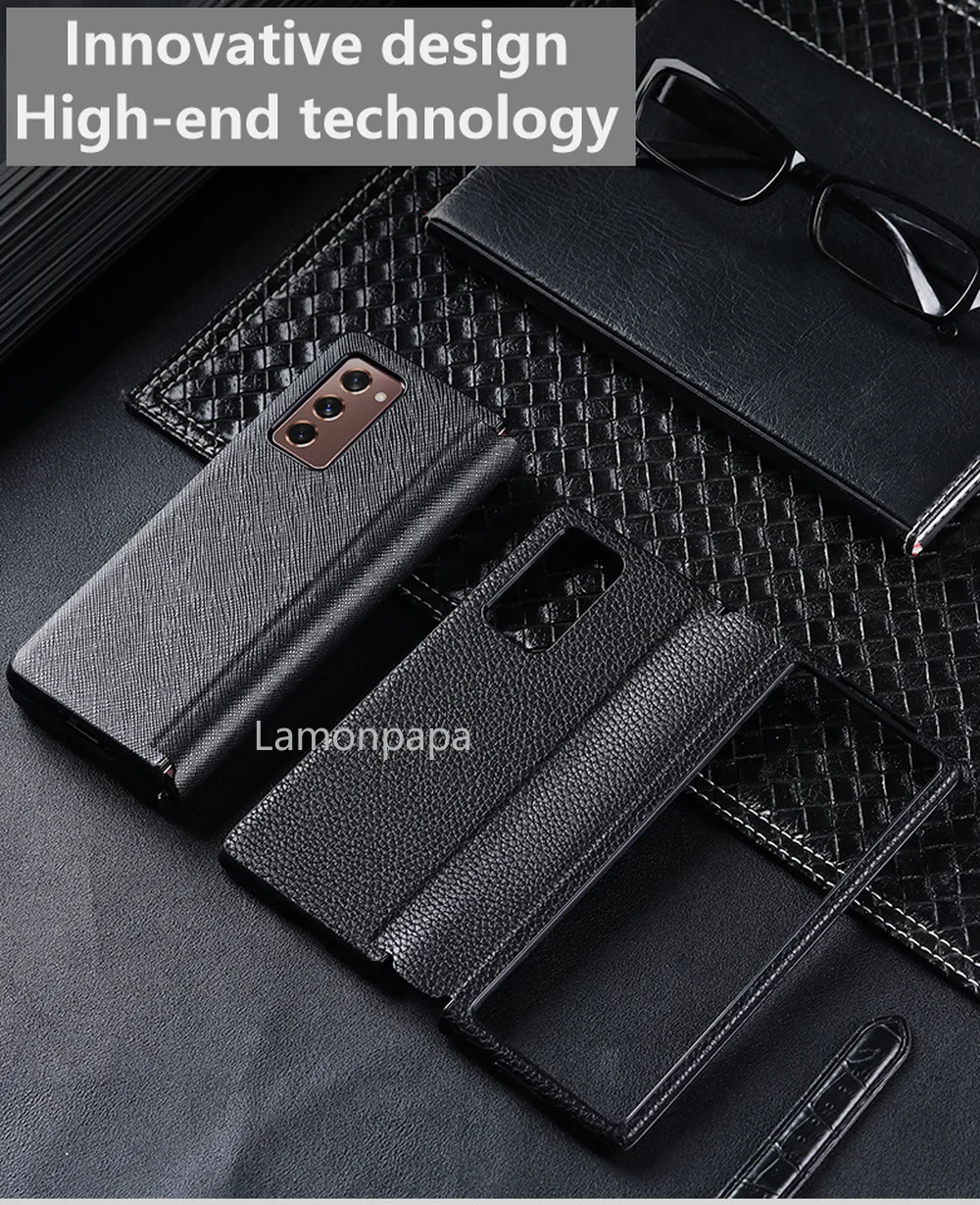 Luxury Leather Case for Samsung Z Fold 3 Case 5G All-inclusive Explosion-proof Cover Vintage Shell for Galaxy Z Fold 2 Case