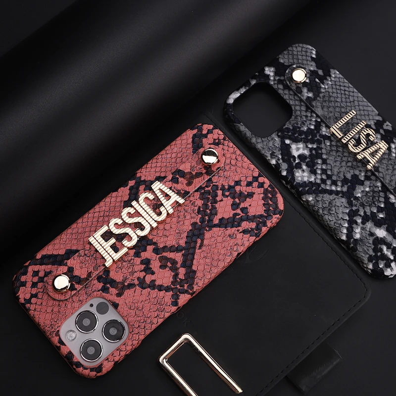 Персонализированный кожаный чехол со змеиным рисунком для iphone 12 13 11 Pro Max 7 8Plus X XS XR