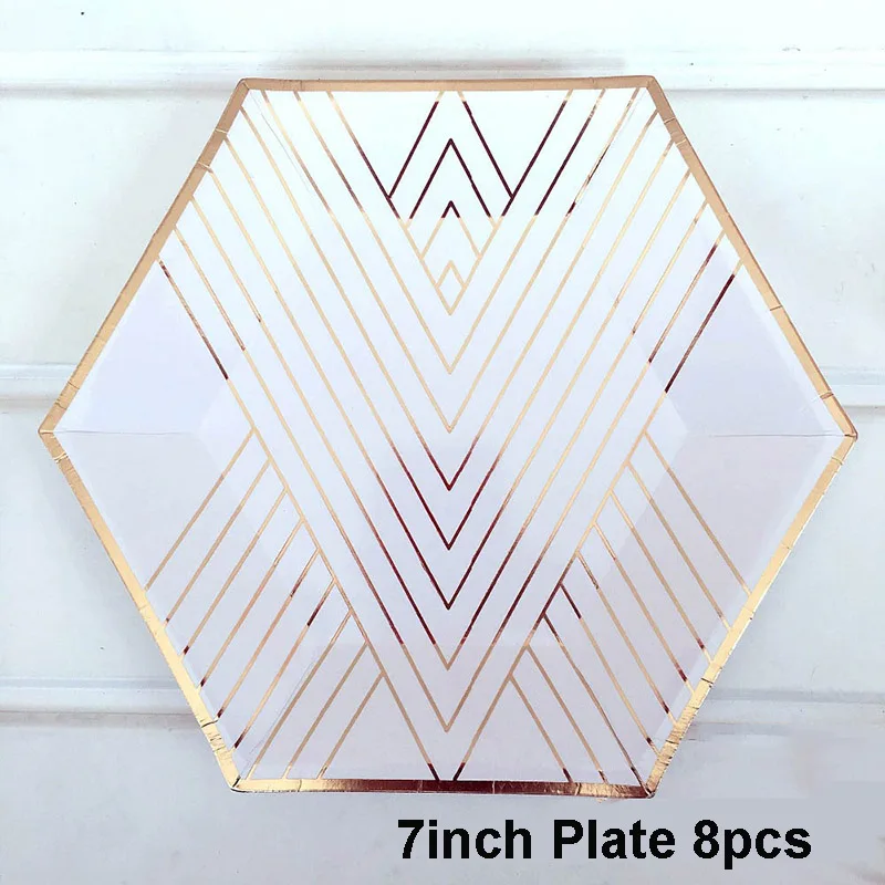 8 inch Plate 8pcs Полосатые вечерние одноразовые бумажные салфетки для стаканчиков, соломенная детская Праздничная посуда, наборы для детского дня рождения, свадьбы - Цвет: 8 inch Plate 8pcs