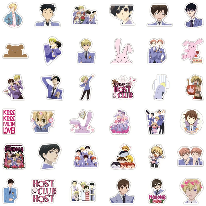 

50/100Pcs Anime Ouran High School Host Club Sticker Japan Classic Anime Waterproof Decals Skateboard Sticker Laptop Suitcase