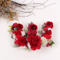 3pcsset artificial flower hair pins baby girls hairpin red flower kids barrettes lovely toddlers headwear baby hair accessories