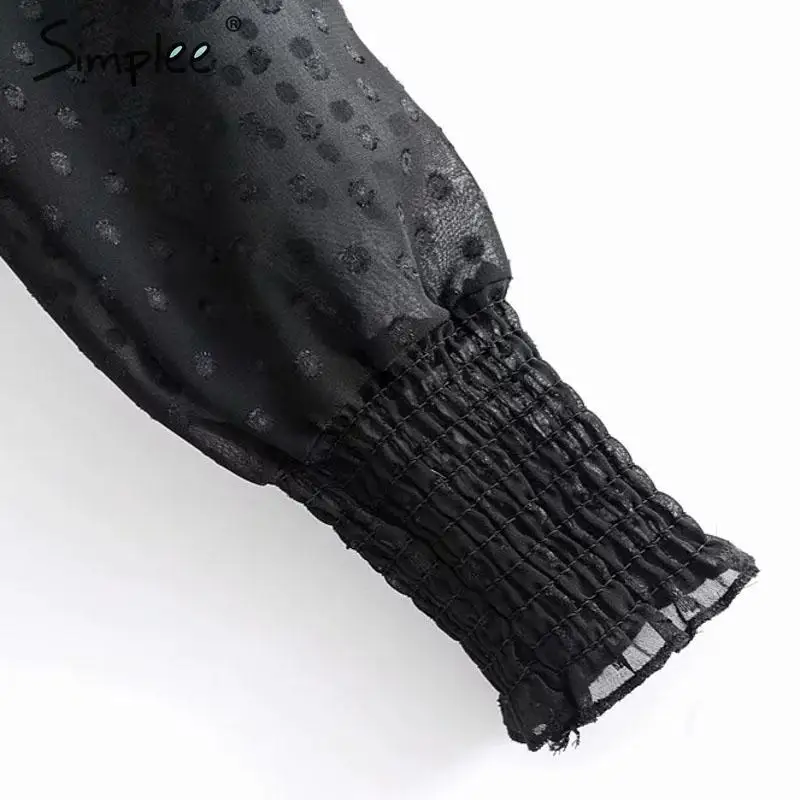 Simplee шифоновая блузка в горошек с v-образным вырезом женские прозрачные