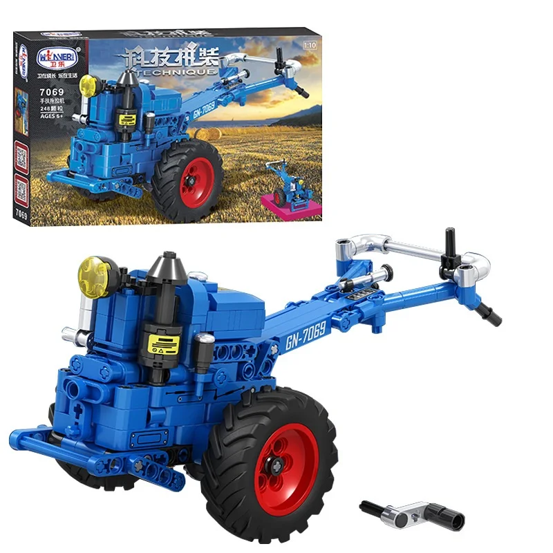 Конструктор ходячий Трактор модель автомобиля техника строительные блоки