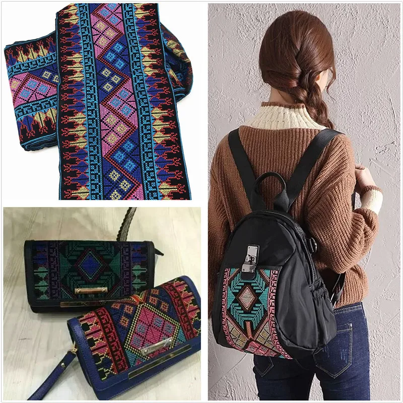 1 ярд 18 см лента с кружевной отделкой и вышивкой в национальном стиле жаккардовая