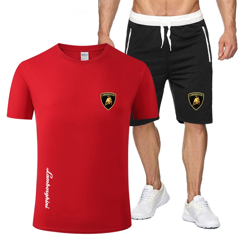 

2021 European And American Men's Sportswear Two-piece T-shirt Shorts Summer Brand Track Suit Casual Fashion Men's Suit