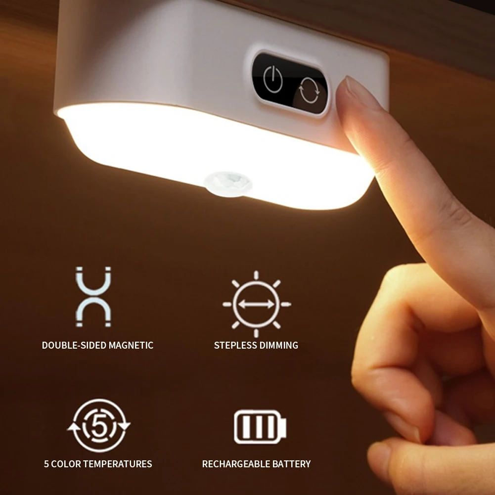 

Desk Lamp Hanging Smart Magnetic LED Table Lamp Chargeable Stepless Dimming Cabinet Light Night Light For Closet Wardrobe Lamp