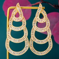 soramoore original new luxury big long drop dangle earring for women bridal earring aretes de mujer modernos fashion women gift