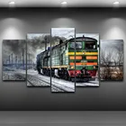 5 шт., декоративные настенные постеры в виде локомотивных пейзажей