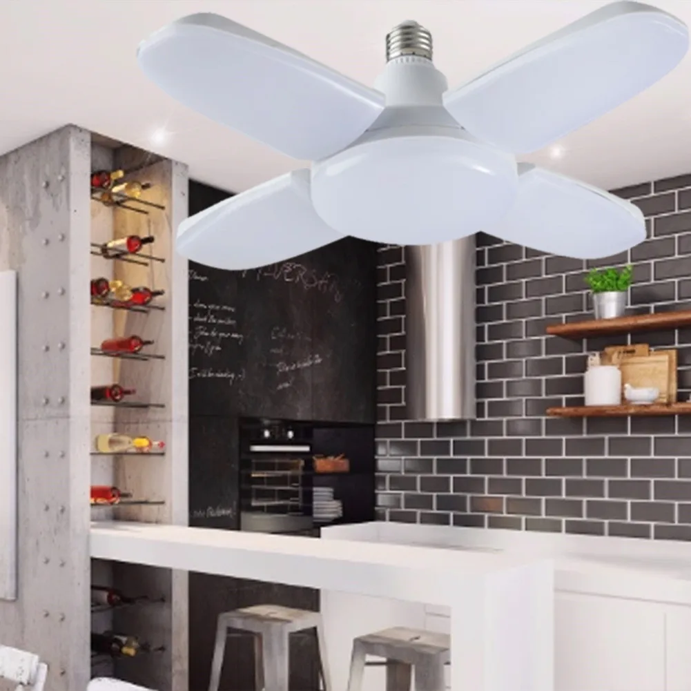 60 Вт 6000 К гаражная лампа с 4 лезвиями супер яркий светодиодный потолочный