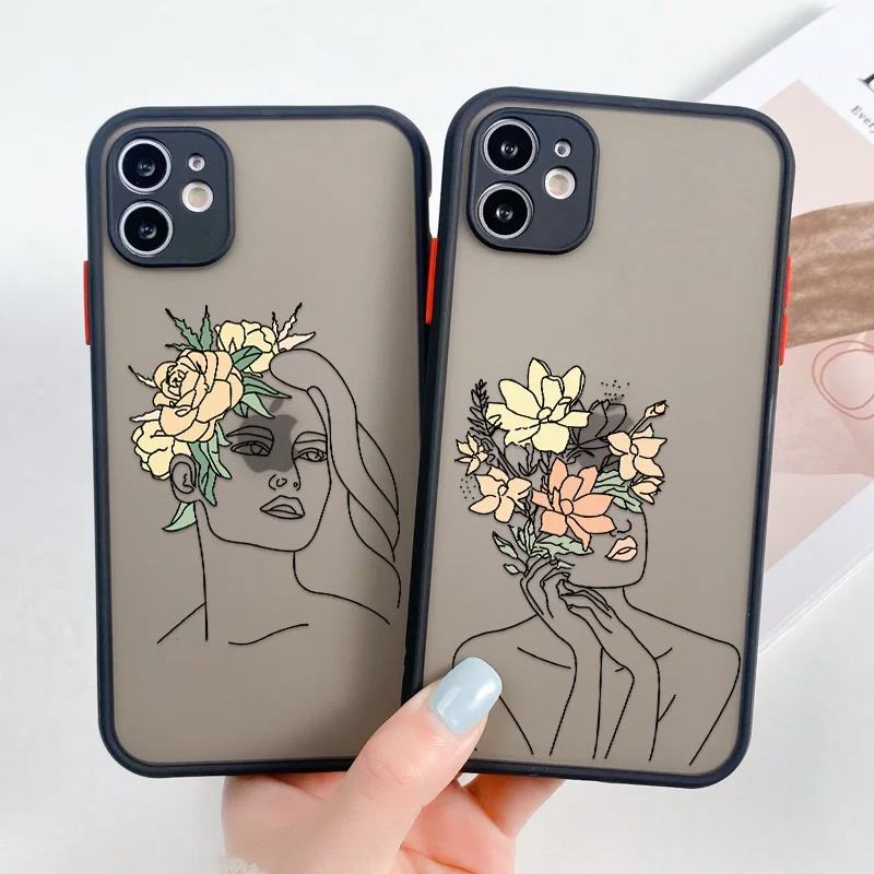 

Funda For iPhone 12 Pro Case Soft iphone Cases 12 11 Pro Max 7 8 6S 6 Plus XR 12 Mini X XS SE 2020 Aesthetics TPU Matte Covers