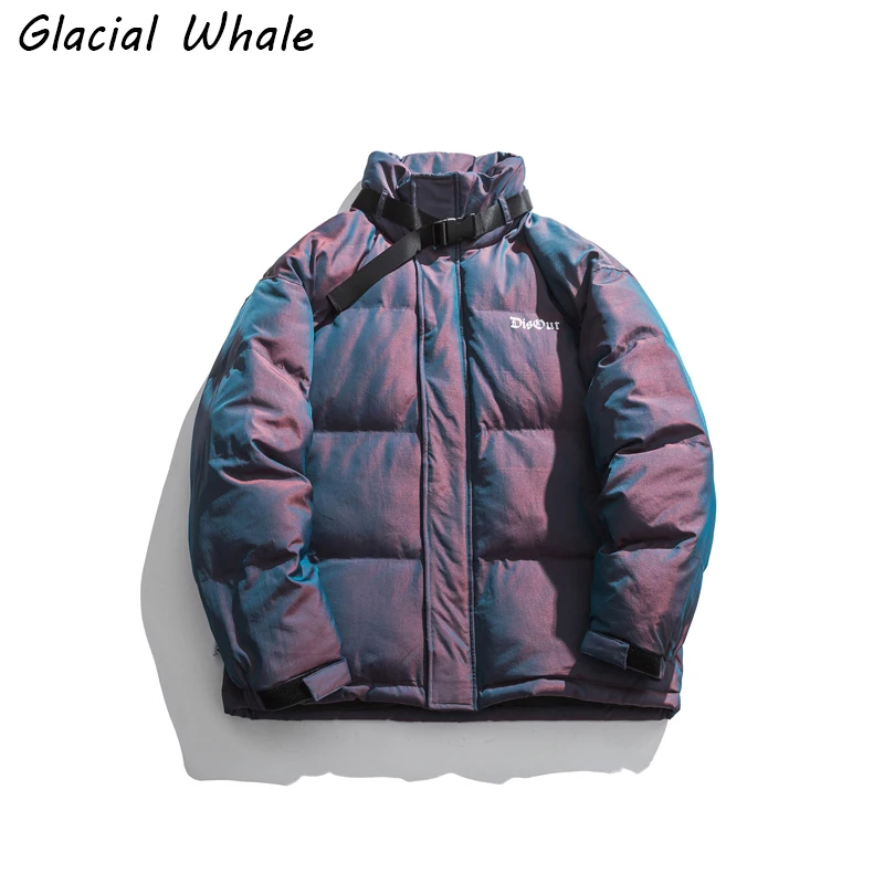 

Пуховик GlacialWhale, мужская зимняя куртка, пальто, градиент, ветрозащитный, негабаритный, в стиле хип-хоп, уличная одежда, водонепроницаемые кур...