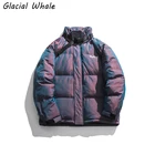 Пуховик GlacialWhale, мужская зимняя куртка, пальто, градиент, ветрозащитный, негабаритный, в стиле хип-хоп, уличная одежда, водонепроницаемые куртки с граффити, мужские