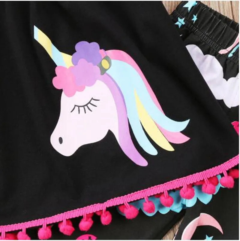 Комплекты одежды для девочек 2018 осенний Детский костюм с единорогом вечеринки