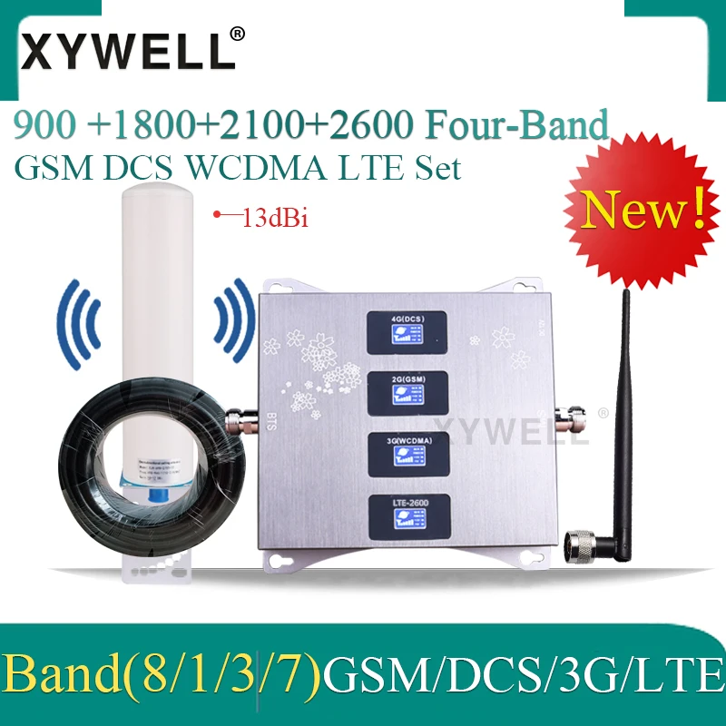 Новинка! Усилитель сотовой связи 900 1800 2100 2600 МГц четырехдиапазонный GSM усилитель