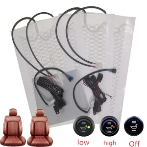 12v carbon fiber car seat heater kit round switch cushion set universal car seat heat pads winter warmer seat covers set free global shipping