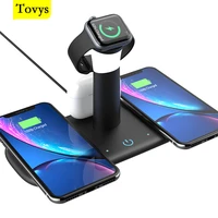 tovys wireless chargers dock station smart night light for samsung xiaomi iphone1211xr apple airpods iwatch wireless charging