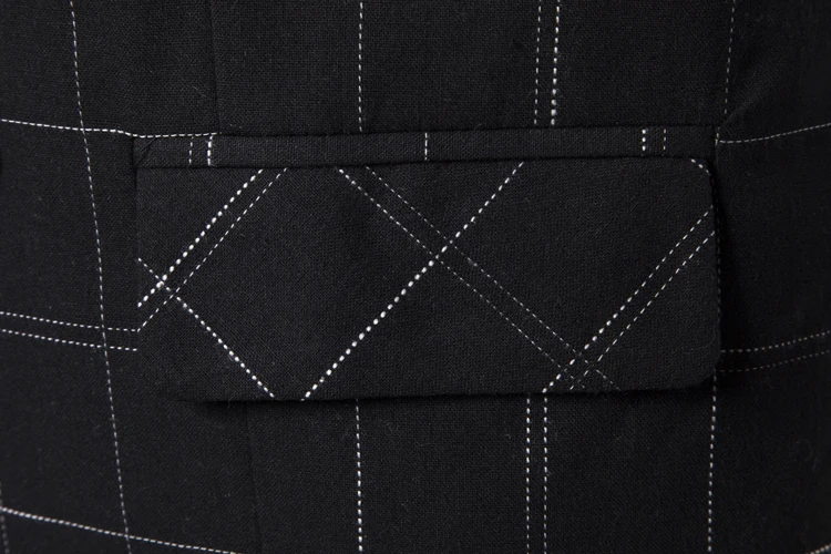 Seenimoe, мужской жилет, M-3XL, мужской деловой Блейзер, жилеты, Повседневный, в полоску, в клетку, двубортный, с отложным воротником, деловой Блейзер, жилеты
