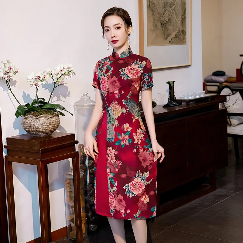 Улучшенное винтажное платье для матери аозай Ципао банкетов среднего и старшего