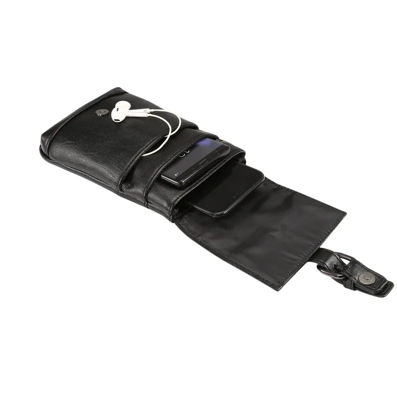 

For iPhone 12 Pro 11 X XS Huawei Phone Case 6.5inch Shoulder Bag Men Leather Wallet Storage Diagonal Waist Bags Backpack Handbag