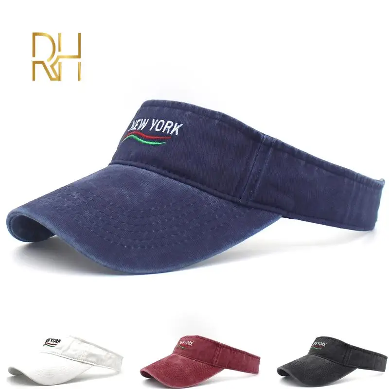 Легкая шляпа с вышивкой пустой верх козырек шапки регулируемая Потертая