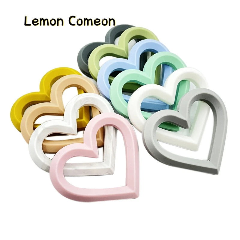 5/10Pcs Silicone Baby Teether Heart Food Grade DIY Silicone Pandents Teething Toys For Newborn Teeth Tiny Rod Nursing Gift