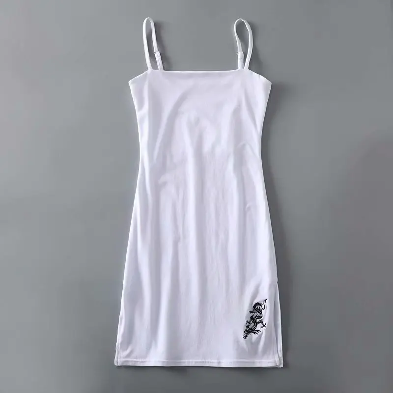 

Strapless Summer Sheath Mini Dress Embroidery Sleeveless Off Shoulder Black Basic Casual