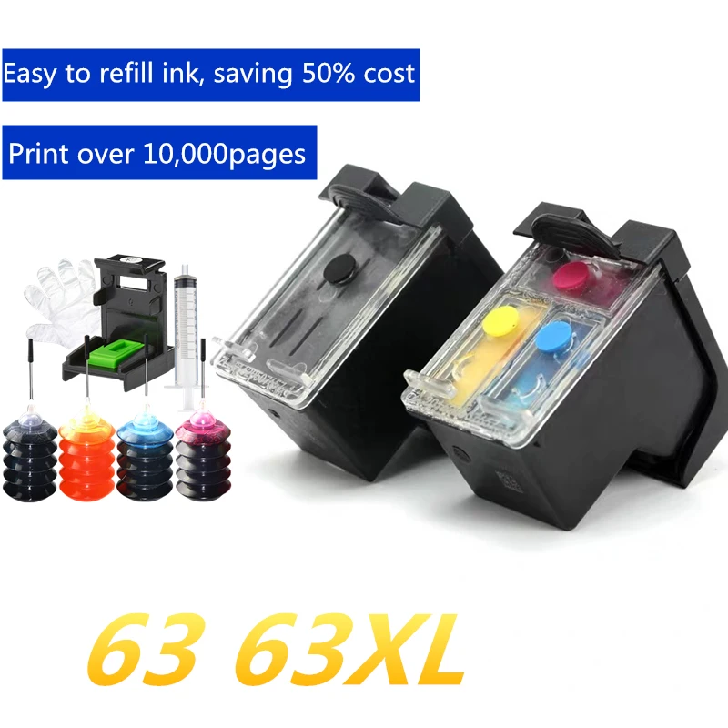 GraceMate 63 63XL многоразовые чернильные картриджи совместимые с HP Deskjet 1110 1112 2130 2131 2132 2133