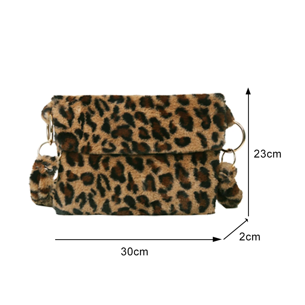 

Youth Ladies Simple Shoulder Crossbody Bag Fashion Flap Large Capacity Clutch for Women Animal Printed Plush Messenger Bags 2021