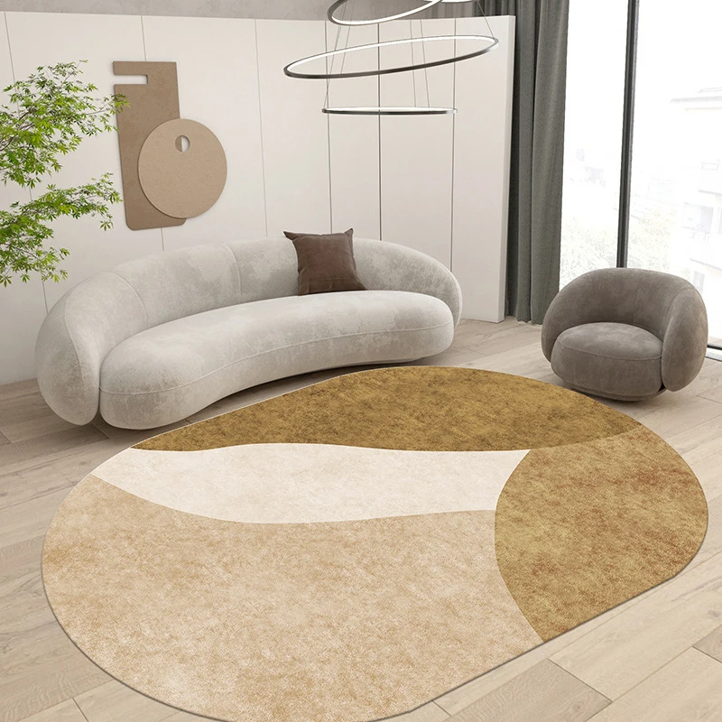 

Light Luxury Nordic Oval Carpets for Living Room Thick Bedroom Rugs Winter Warm Bedside Floor Mat Girl Kids Carpet Rug