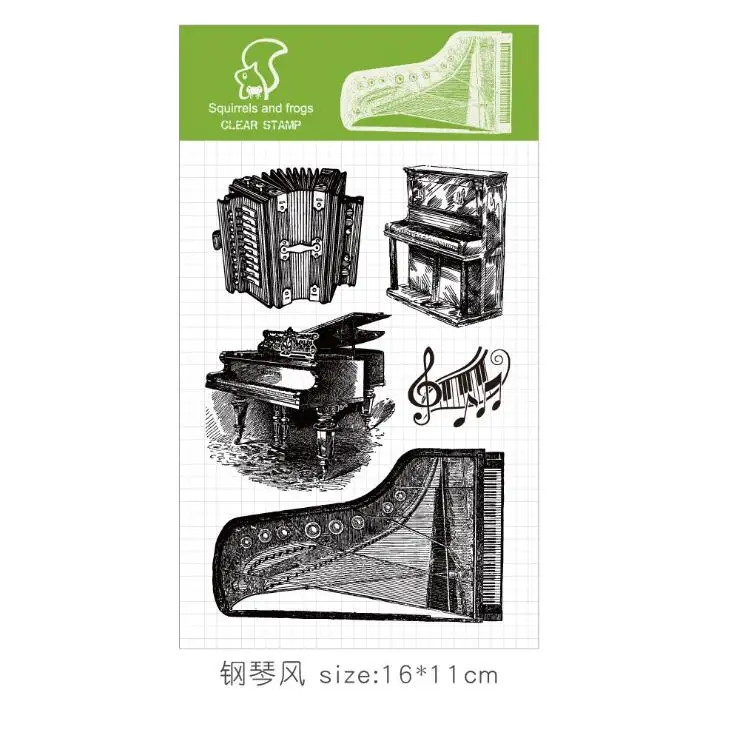 Музыкальный инструмент пианино гитара Сакс бас резиновый прозрачный