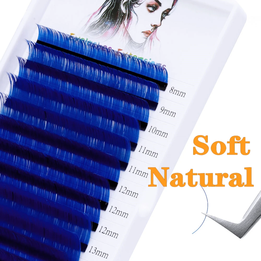 Gemerry 16 Lines Colorful Eyelash Extension Profession Makeup Faux Mink Individual Lashes Soft Cilios HandMade Eyelashes Colored | Красота и