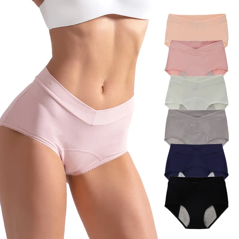 

Women's Panties Large Size V-waist High-waist Cotton Physiological pants for women Menstrual Holidays Leak-proof SanitaryPants