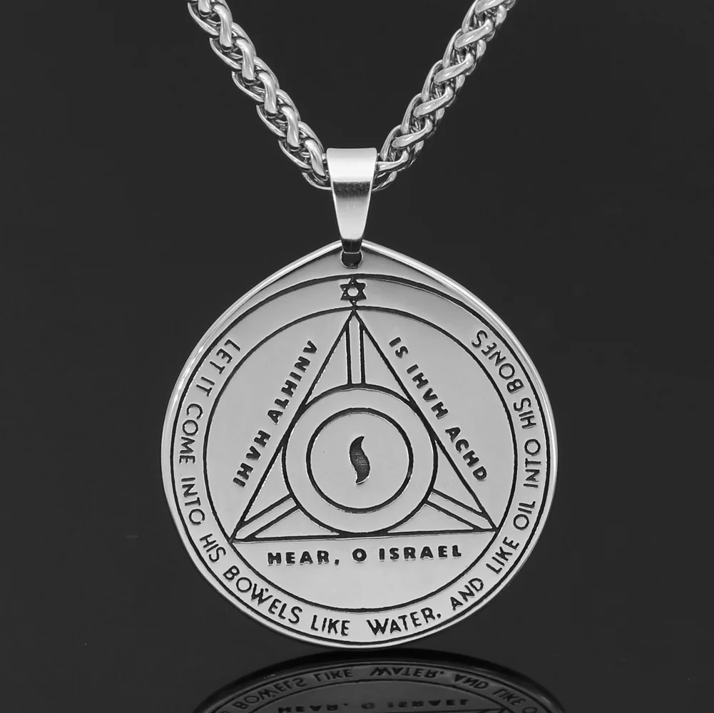 Talisman Pentacle of Solomon Seal Wiccan Pagan Hermetic Enochian Kabbalah Подвеска Ожерелье нержавеющая