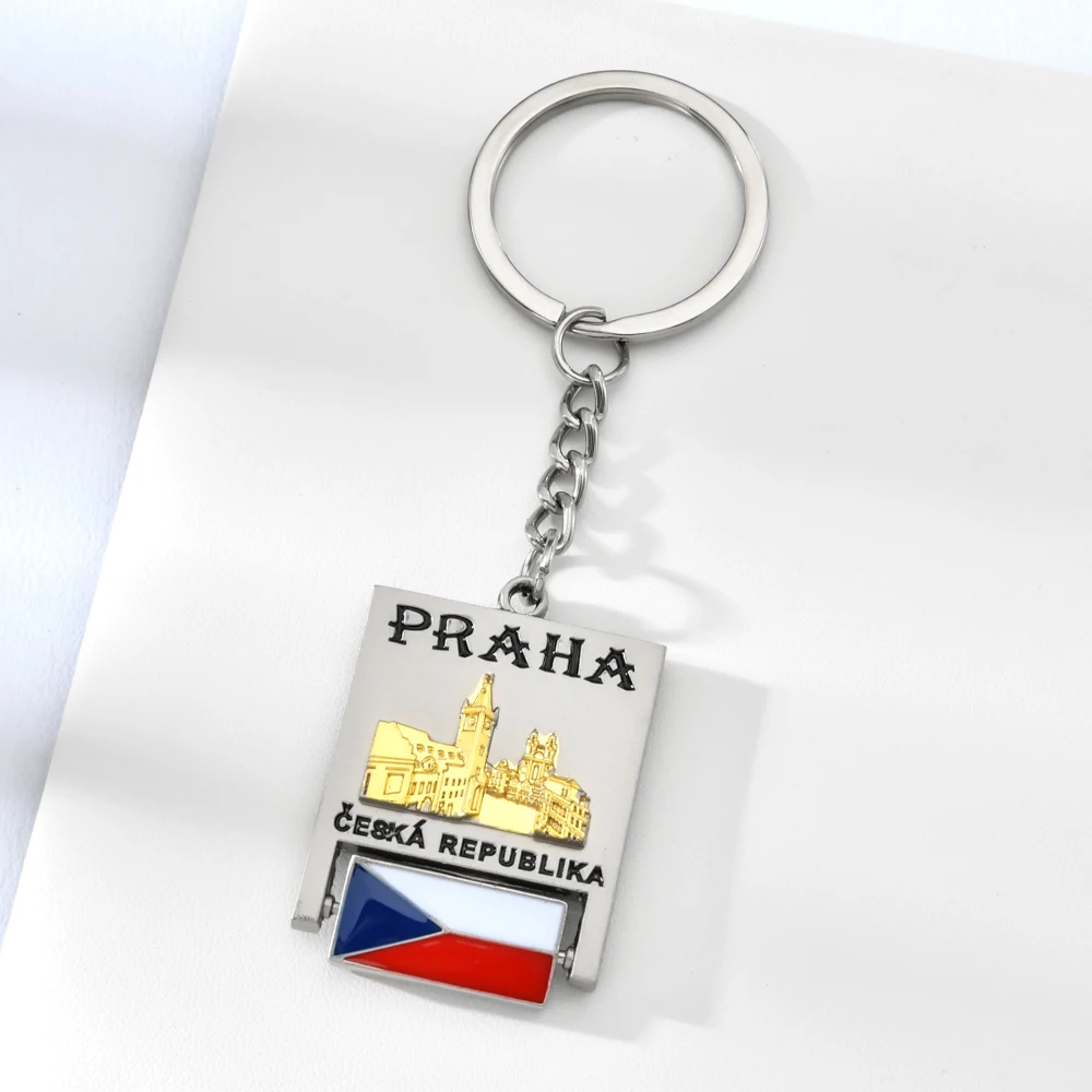 Vicney вращающийся Чешский брелок для ключей «флаг» высокое качество Praha путешествия сувенир брелок для друга