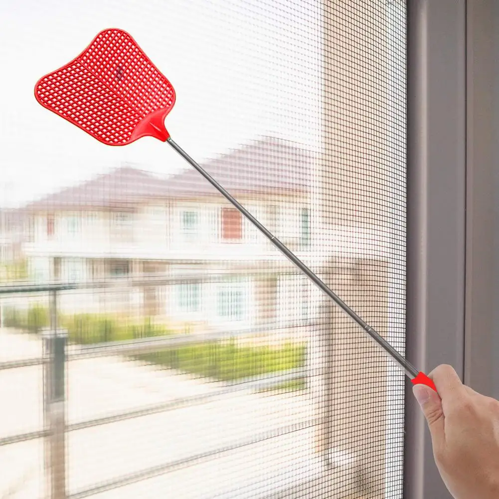 

Extendable Fly Swatter Durable Telescopic Plastic Fly Swatter Heavy Duty Set Retractable Flyswatter With Long Handle