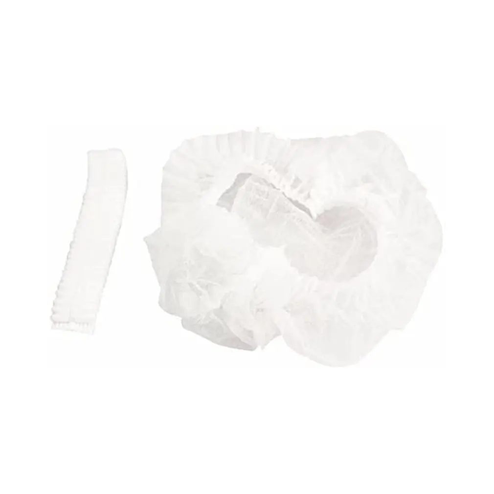 100Pcs Disposable Hat Round Non-Woven Headgear Dust-Proof Chef Food Factory Workshop Anti-Hair Fall Cap | Безопасность и защита