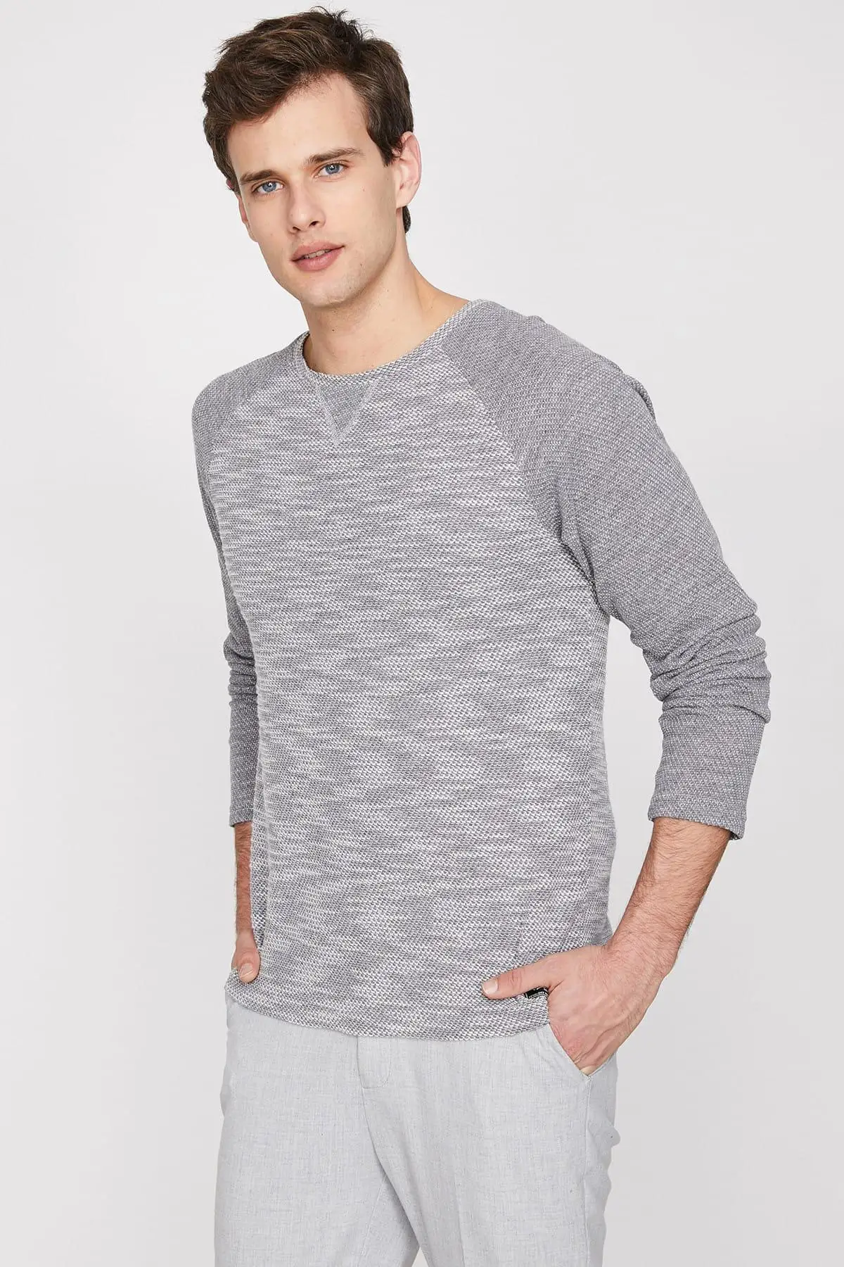 Мужской серый свитер Koton 9 YAM91000NK| |