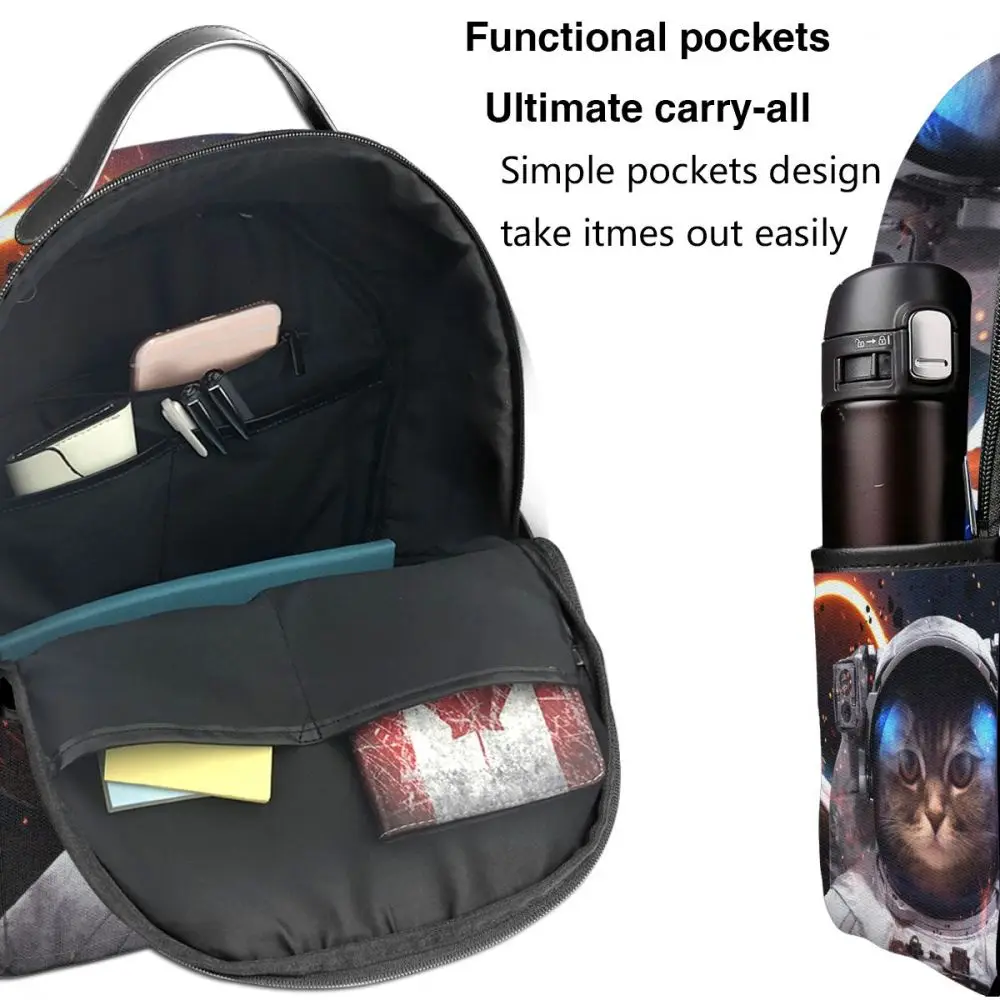 

Fashion backpack 2021 shoulder bags Cat Astronaut At The Spacewalk school bags for teenage girls light travel backpack