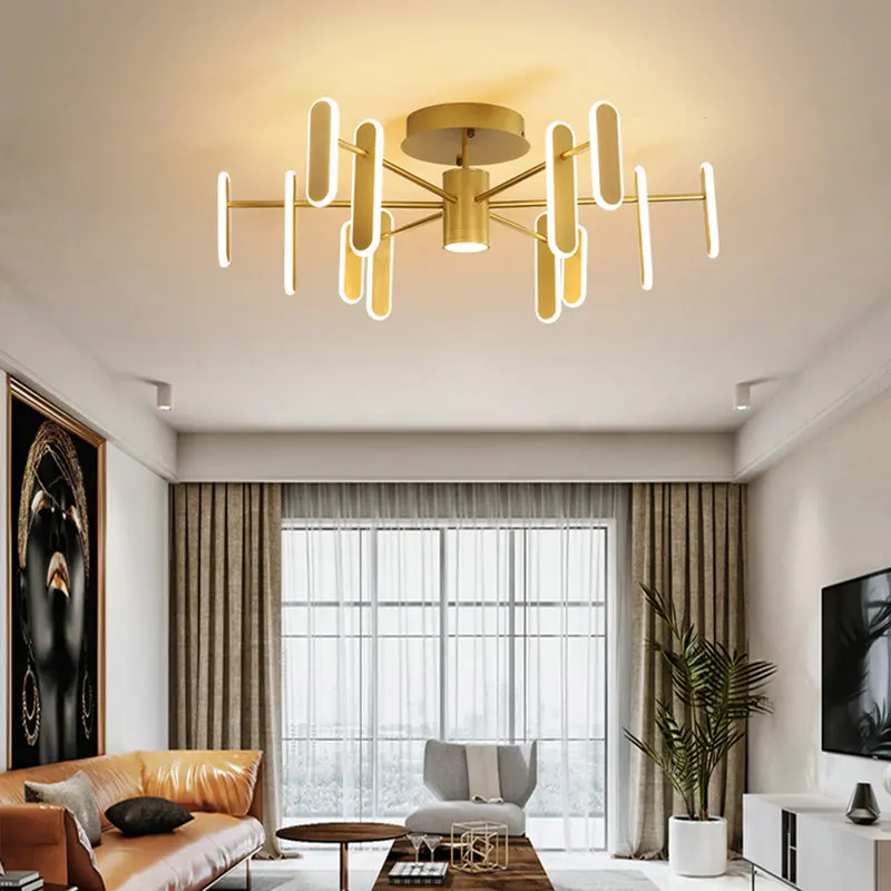 Современный простой золотой белый светодиодный светильник с регулируемой