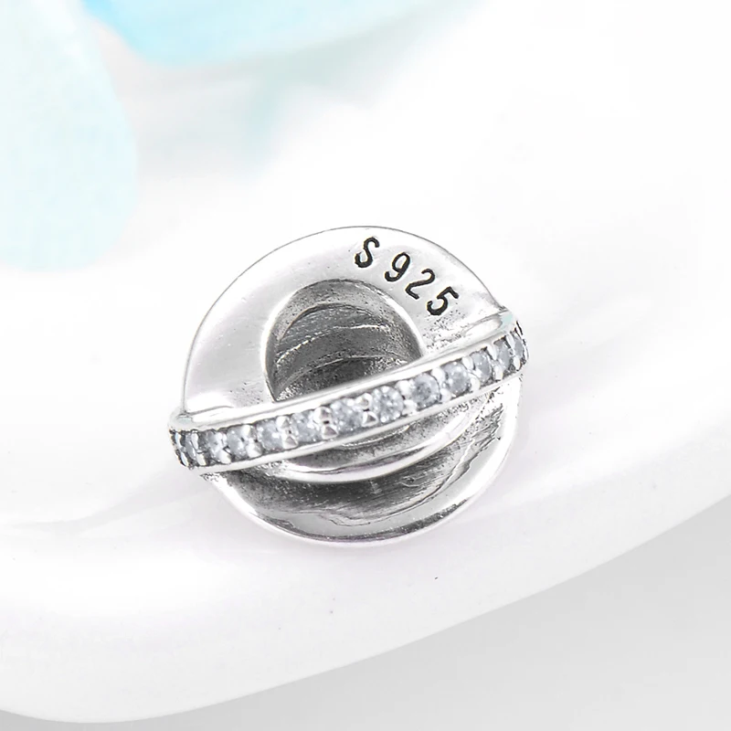 Кольцо из стерлингового серебра 925 пробы сверкающие циркониевые бусины diy