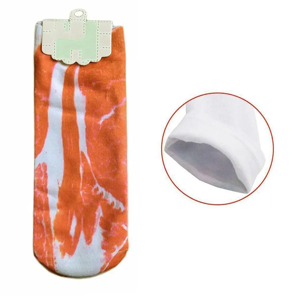 

1 Pair Fashion Unisex 3D Pork Meat Printed Skeleton Printing Socks Unisex Cotton And Polyester Short Ankle Socks 3D Socks