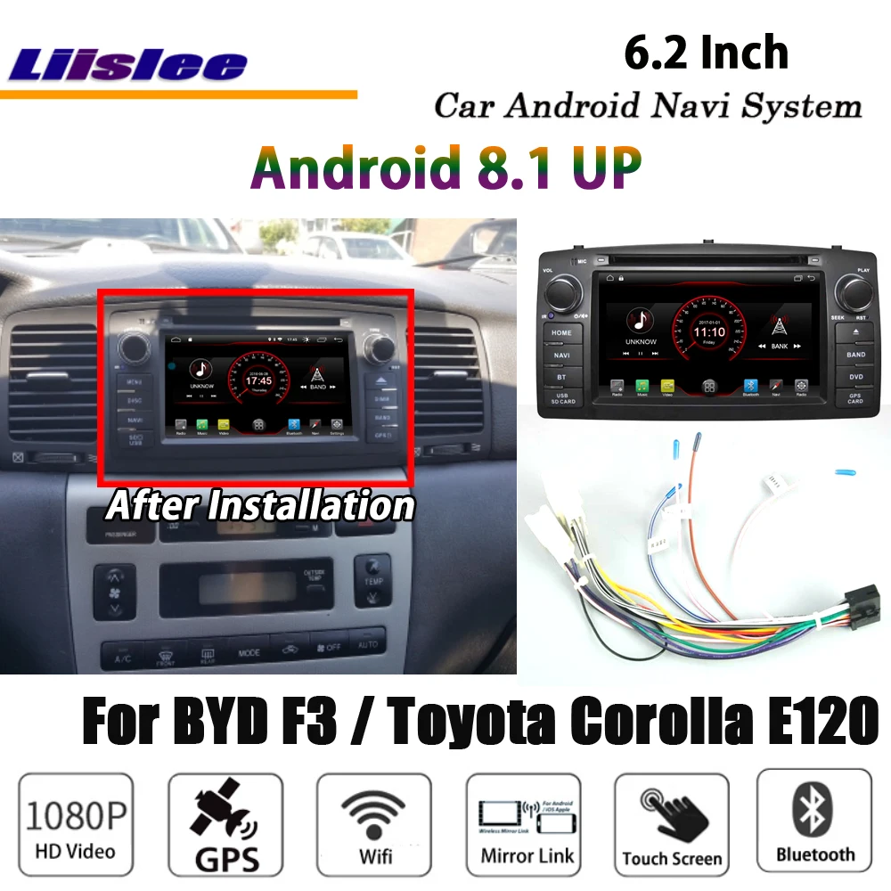 Android 8 1 для BYD F3 или Toyota Corolla E120 стерео Автомагнитола BT Carplay GPS навигация карта